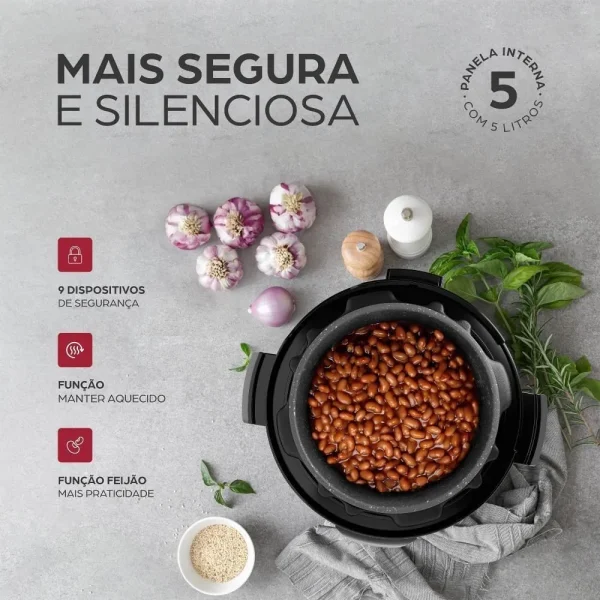 Panela de Pressão Elétrica WAP 900W 5 Litros Inox WPPE2 - Imagem 4