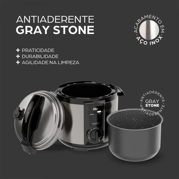 Panela de Pressão Elétrica WAP 900W 5 Litros Inox WPPE2 - Imagem 5