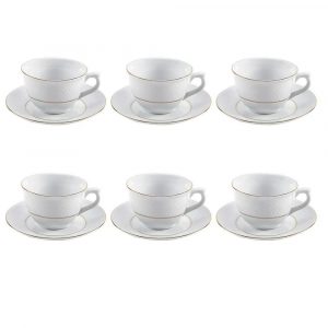 Jogo De Xícaras Com Pires Royal Havan Casa 12 Peças - 220ml