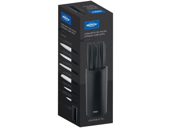 Jogo de Facas Brinox Inox com Cepo 2558/400 - 7 Peças - Imagem 5
